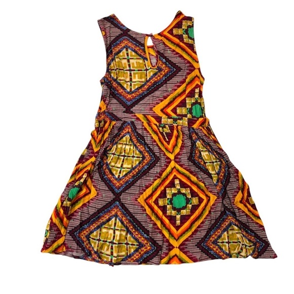 MINKPINK Dress Sleeveless Tassels Multicolor Yellow Red Moroccan Tile Size Small - Picture 3 of 12